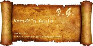 Vertán Gyula névjegykártya