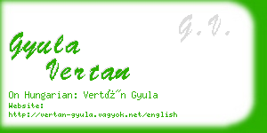 gyula vertan business card